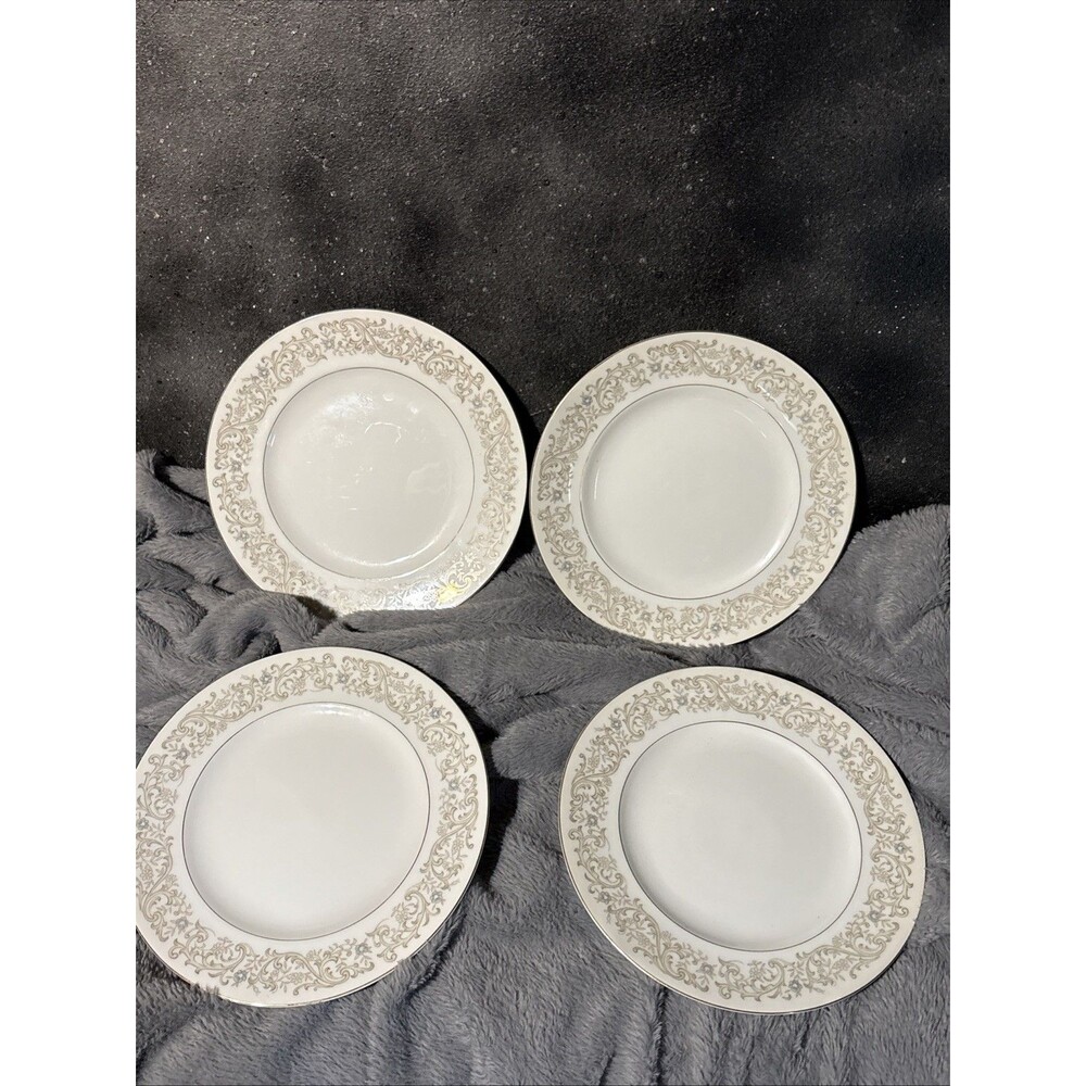 Amcrest, Fine China, Made in Japan Lot Of 4 10.5” Dinner Plates Vintage Dishes